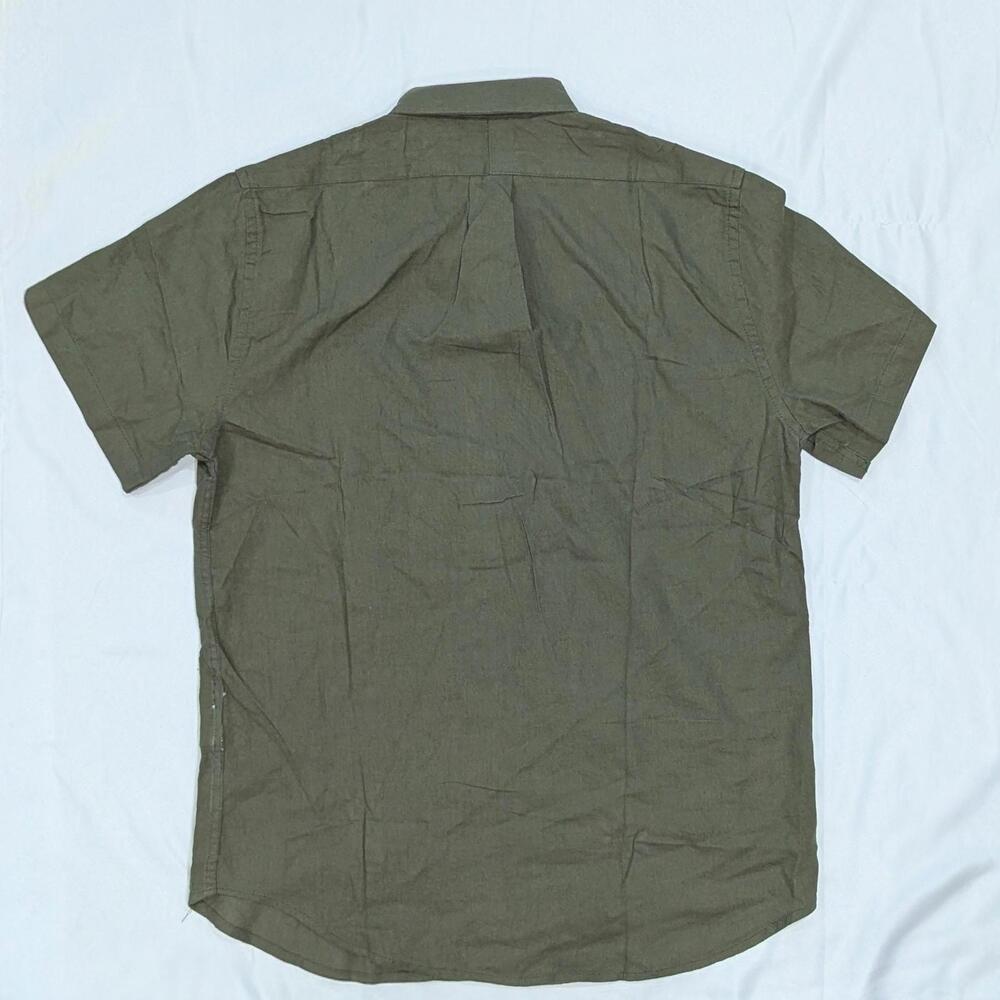 Polo Ralph Lauren Custom Slim Fit Linen Shirt L Olive Green NWT Short Sleeve - Picture 6 of 7